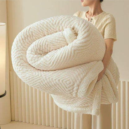 Geometric Diamond Coral Fleece Throw Blanket - Beige - 79" x 91" - image 7