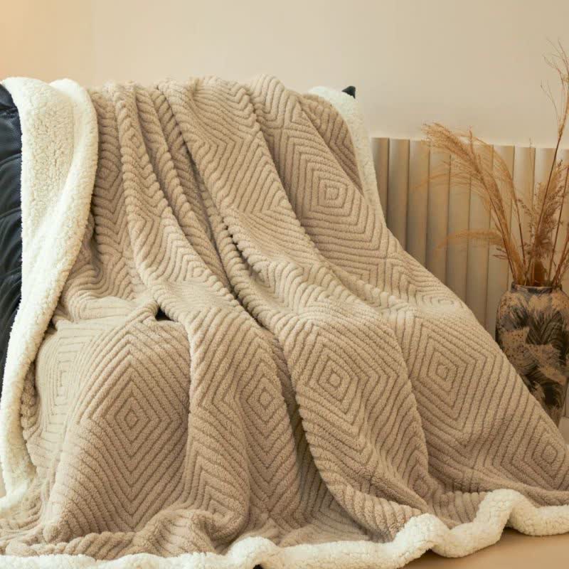 Geometric Diamond Coral Fleece Throw Blanket - image 20
