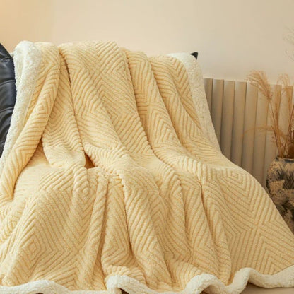 Geometric Diamond Coral Fleece Throw Blanket - image 1