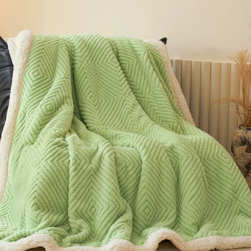 Geometric Diamond Coral Fleece Throw Blanket - image 25