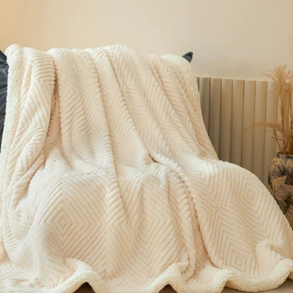 Geometric Diamond Coral Fleece Throw Blanket - image 8