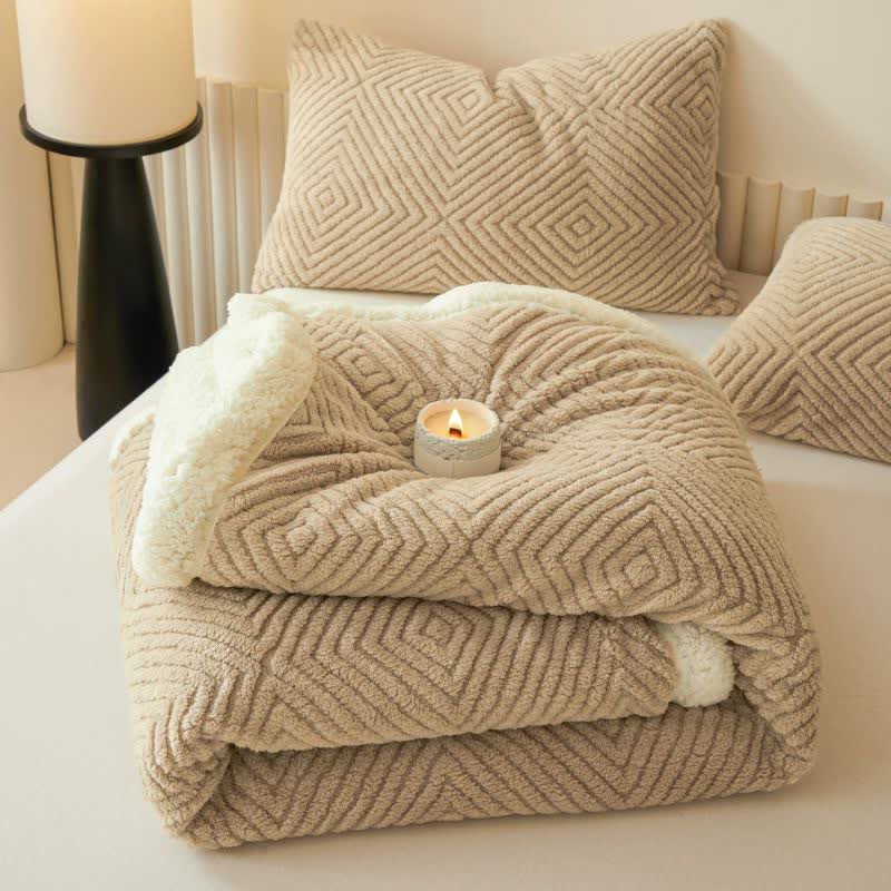 Geometric Diamond Coral Fleece Throw Blanket - image 21
