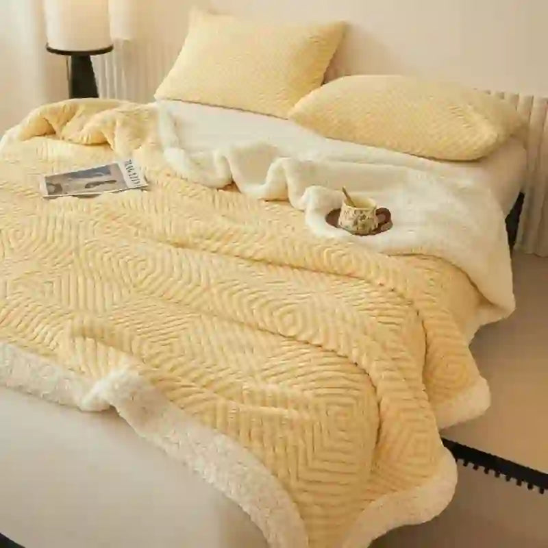 Geometric Diamond Coral Fleece Throw Blanket - image 4