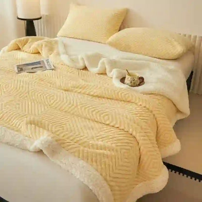 Geometric Diamond Coral Fleece Throw Blanket - image 4