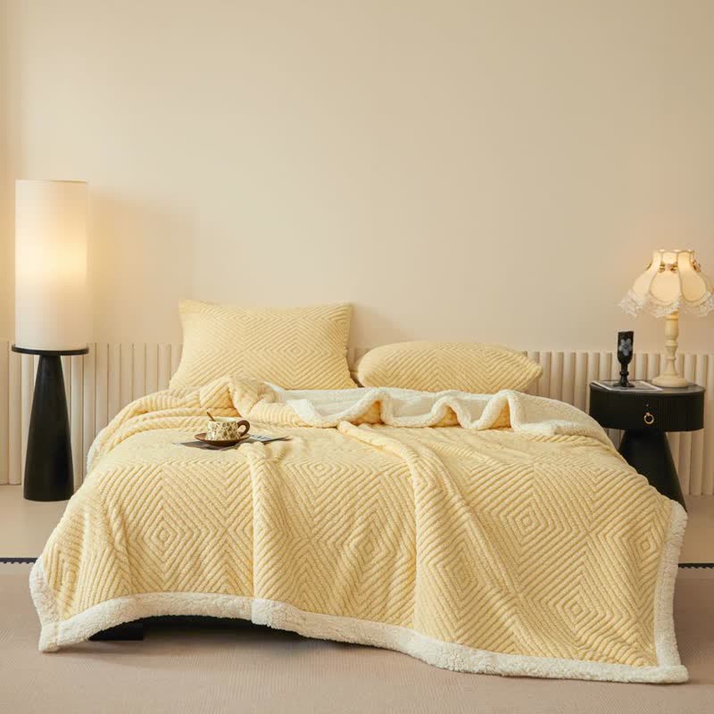 Geometric Diamond Coral Fleece Throw Blanket - image 6