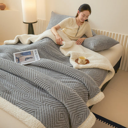 Geometric Diamond Coral Fleece Throw Blanket - image 35