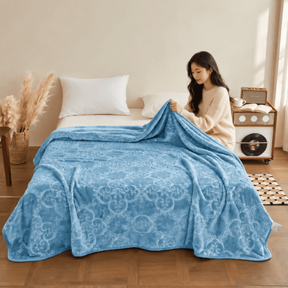 Multi-color Luxury Raschel Fleece Blanket - image 2