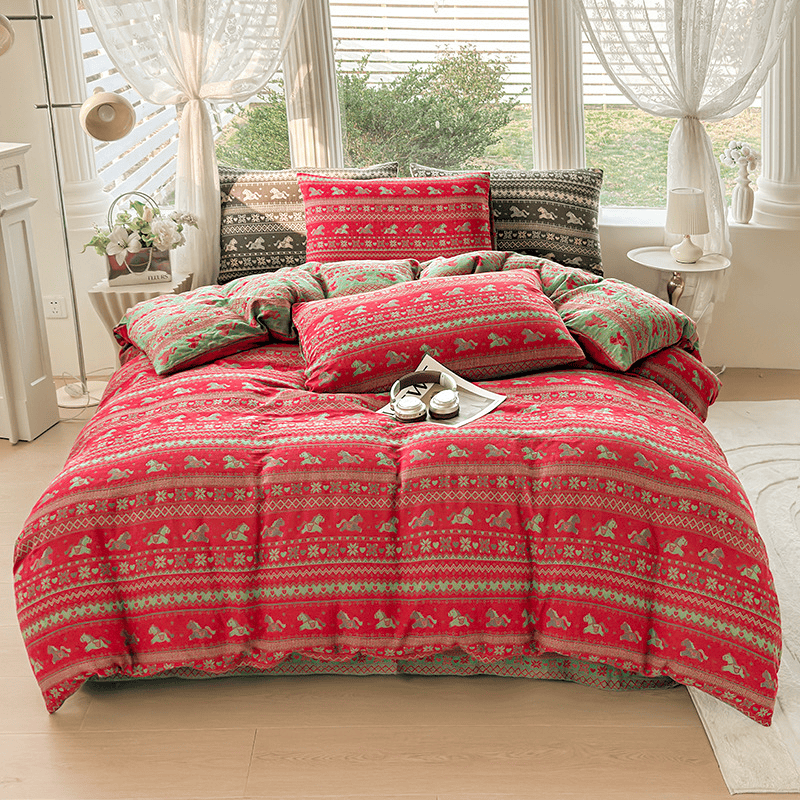 Ethnic Horse Cotton Duvet Cover Bedding Set - image 2