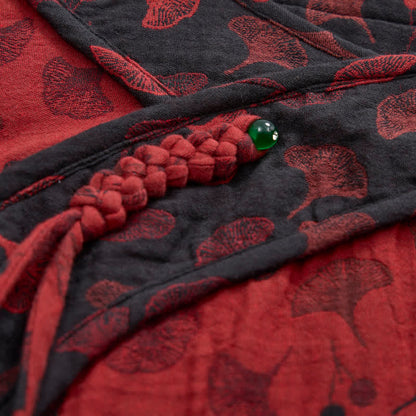 Ginkgo Leaf Oriental Tassel Cotton Pajamas - image 5