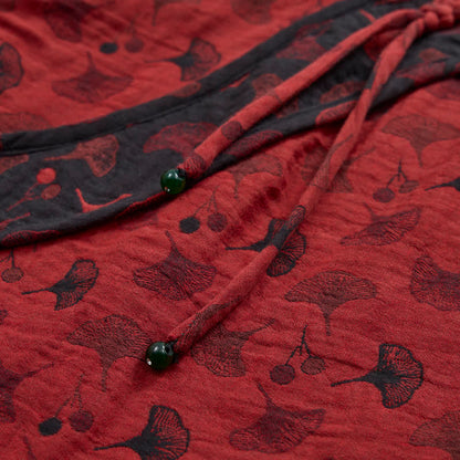 Ginkgo Leaf Oriental Tassel Cotton Pajamas - image 6