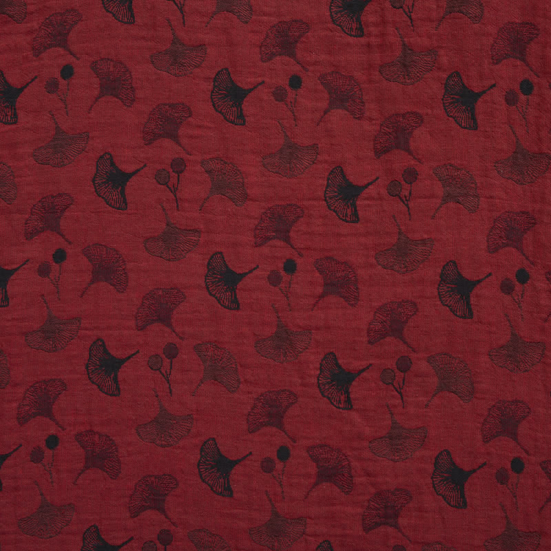 Ginkgo Leaf Oriental Tassel Cotton Pajamas - image 12