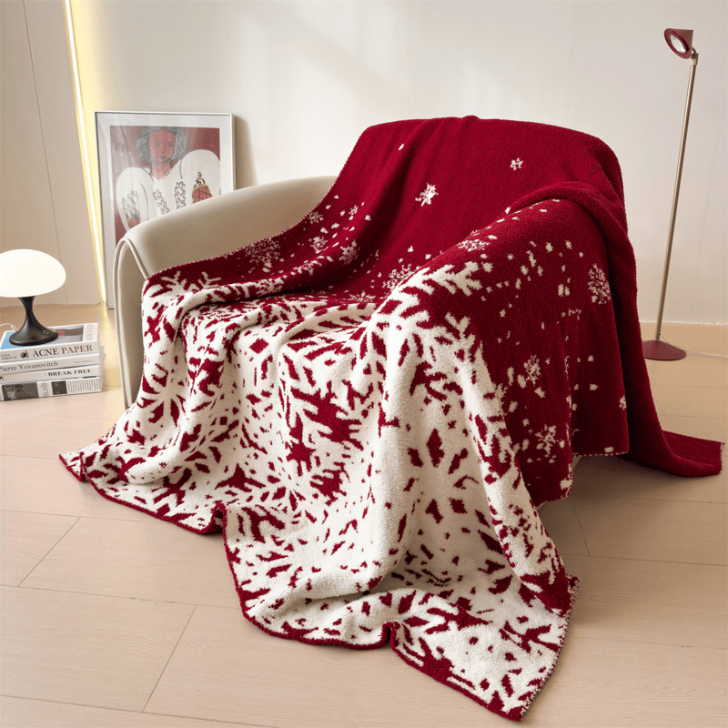 Christmas Red Snowflake Throw Blanket - Snowflake - 51" x 67" - image 0