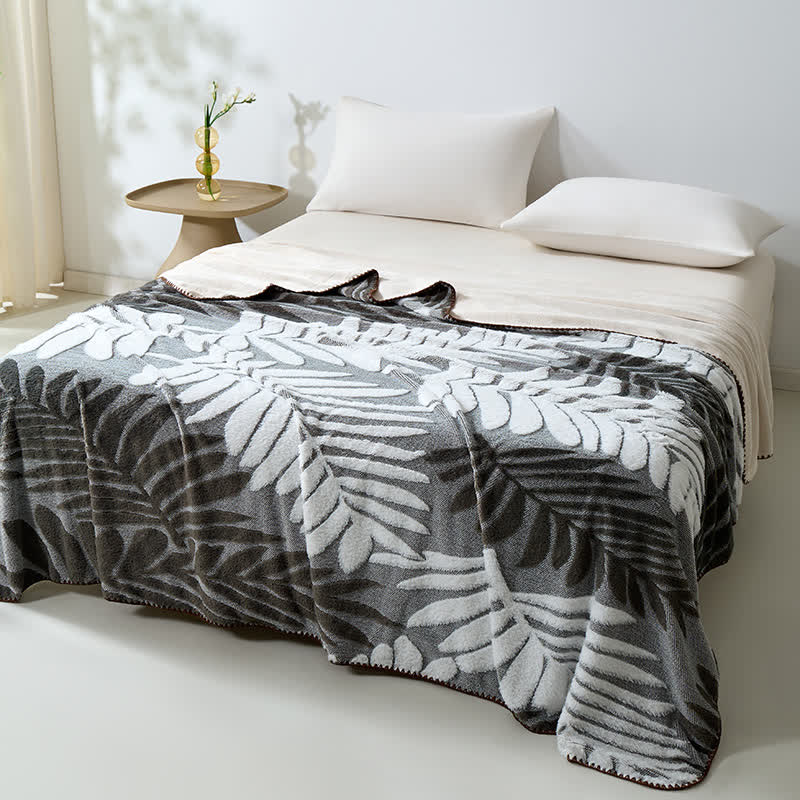 Modern Botanical Fleece Throw Blanket - image 1