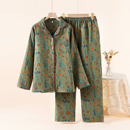 Garden Bloom Cotton Loungewear Set - Green - XL - image 15