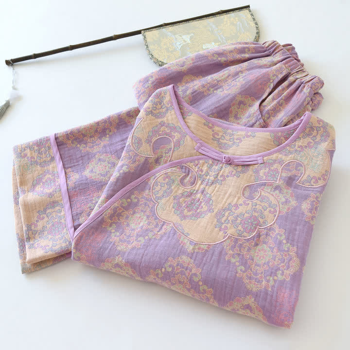 Vintage Oriental Cotton Gauze Lounge Set - image 2