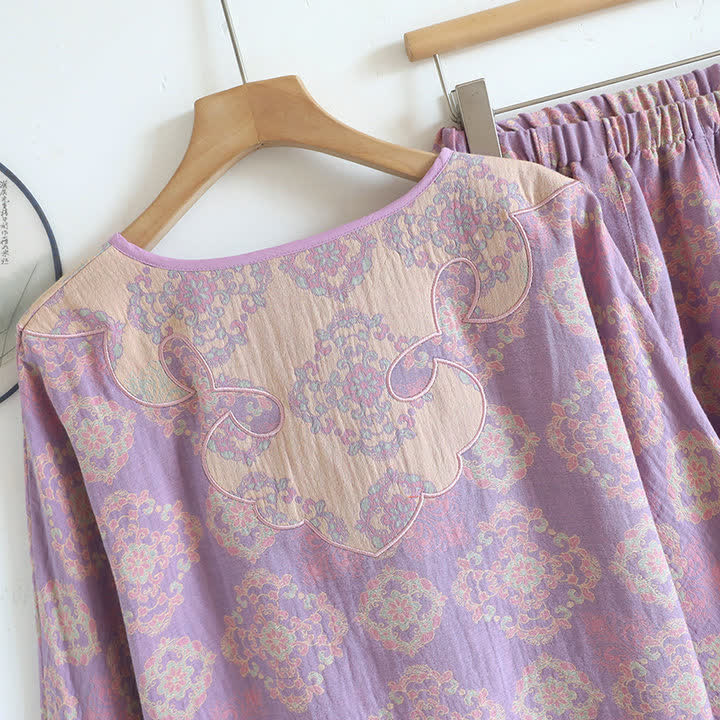 Vintage Oriental Cotton Gauze Lounge Set - image 4
