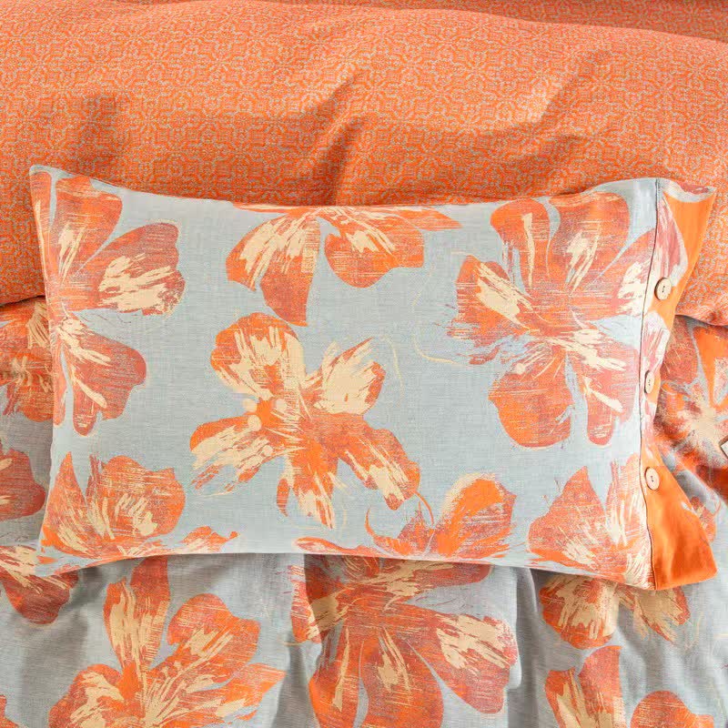 Artistic Flower Cotton Duvet Cover Bedding Set - image 5