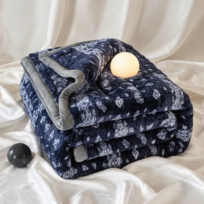 Blue Snowflake Quilted Fluffy Blanket - image 5