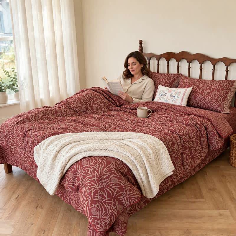 Botanical Flower Reversible Cotton Quilt - image 8