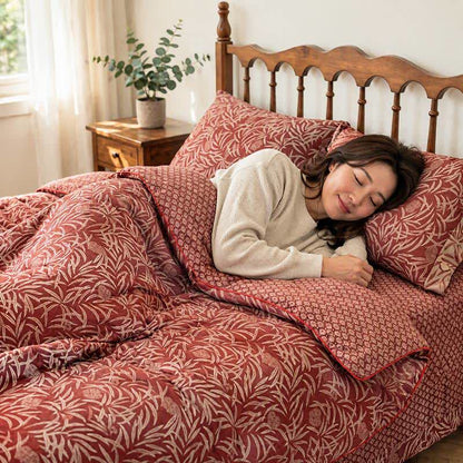 Botanical Flower Reversible Cotton Quilt - image 9