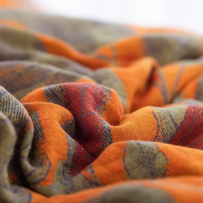 Orange Autumn Leaf Cotton Gauze Quilt - image 4