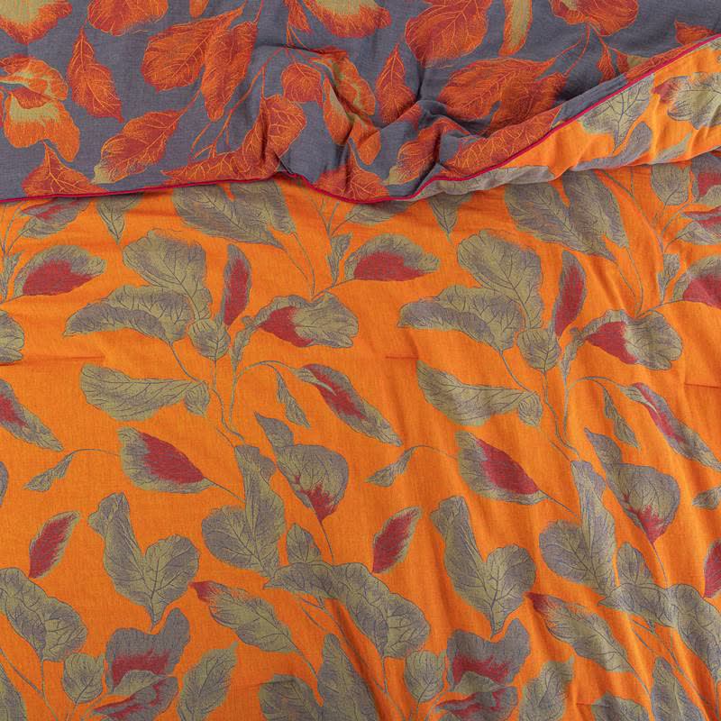 Orange Autumn Leaf Cotton Gauze Quilt - image 13