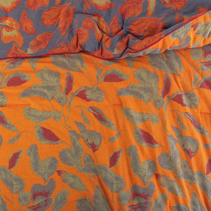 Orange Autumn Leaf Cotton Gauze Quilt - image 13