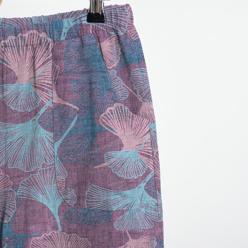 Chinese Style Ginkgo Leaf Pajama Set - image 10