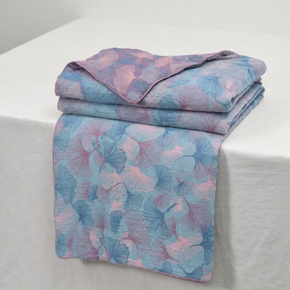 Reversible Ginkgo Leaf Cotton Gauze Quilt - image 1