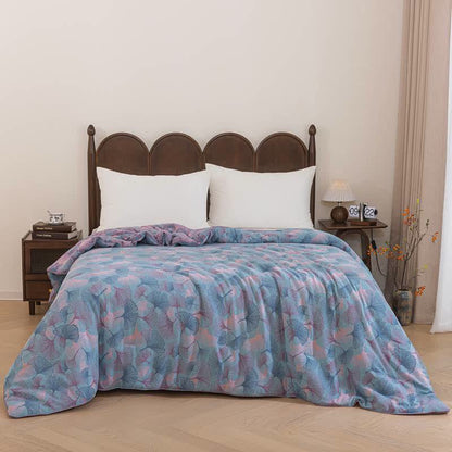 Reversible Ginkgo Leaf Cotton Gauze Quilt - image 12