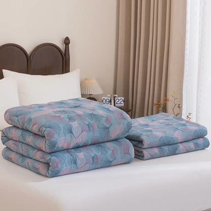Reversible Ginkgo Leaf Cotton Gauze Quilt - image 3