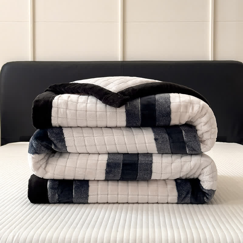 Geometric Grid Stripe Soft Throw Blanket - image 1