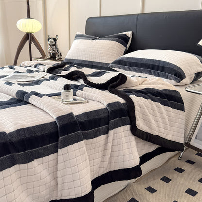 Geometric Grid Stripe Soft Throw Blanket - image 4