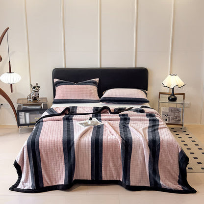 Geometric Grid Stripe Soft Throw Blanket - image 17