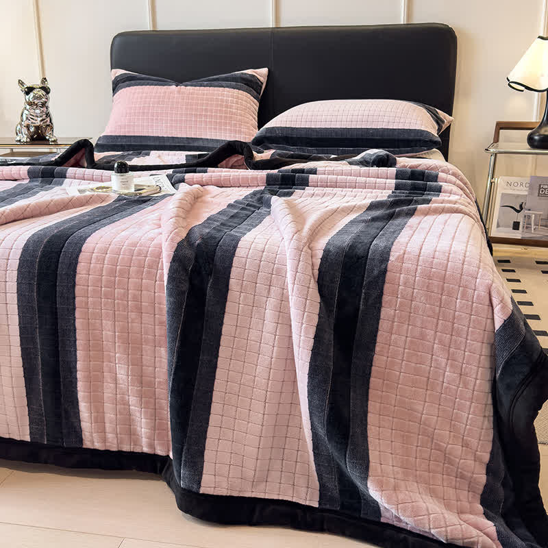 Geometric Grid Stripe Soft Throw Blanket - image 13