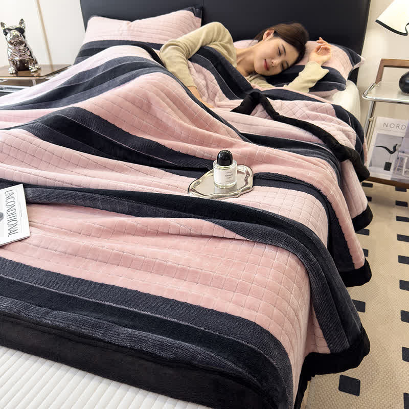 Geometric Grid Stripe Soft Throw Blanket - image 14