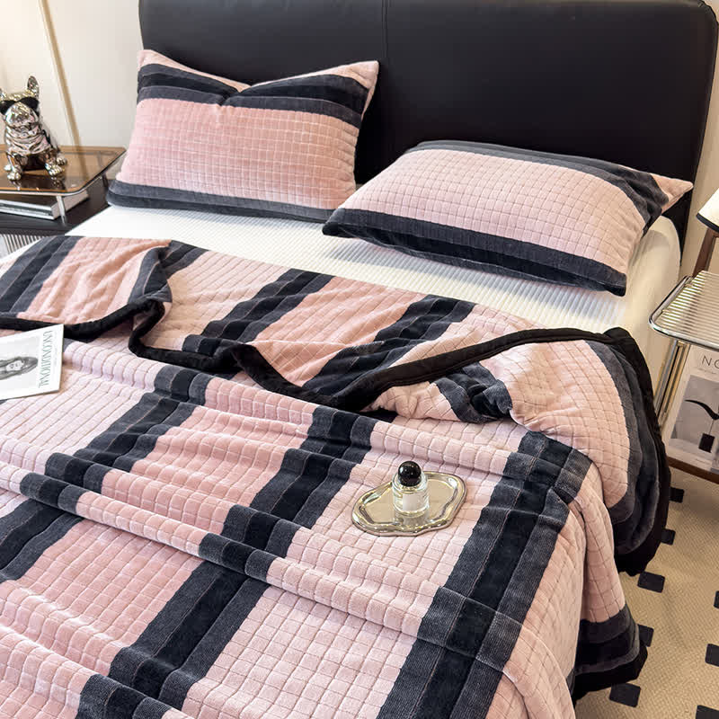 Geometric Grid Stripe Soft Throw Blanket - image 12
