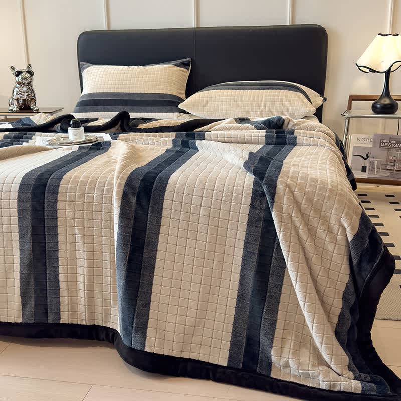Geometric Grid Stripe Soft Throw Blanket - image 27