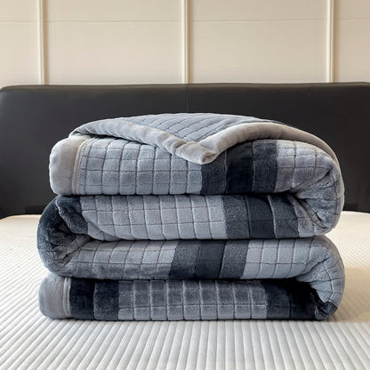 Geometric Grid Stripe Soft Throw Blanket - image 33
