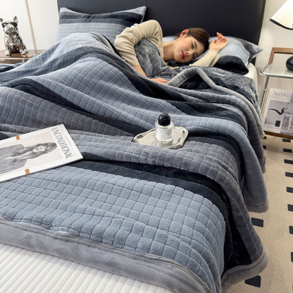 Geometric Grid Stripe Soft Throw Blanket - image 36