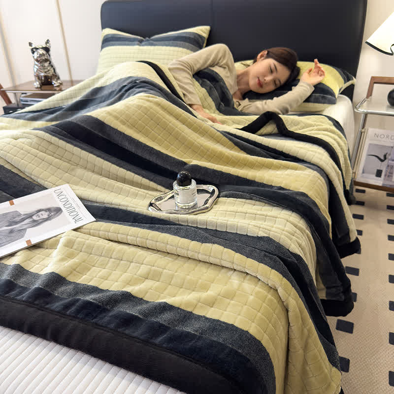 Geometric Grid Stripe Soft Throw Blanket - image 46