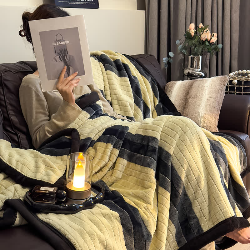 Geometric Grid Stripe Soft Throw Blanket - image 50