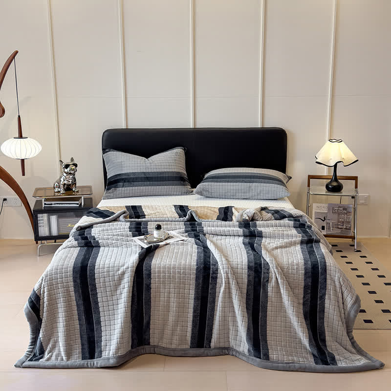 Geometric Grid Stripe Soft Throw Blanket - image 57