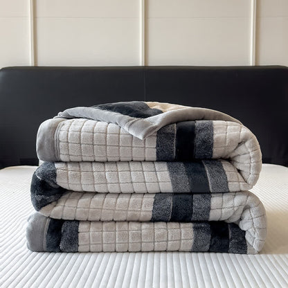 Geometric Grid Stripe Soft Throw Blanket - image 53