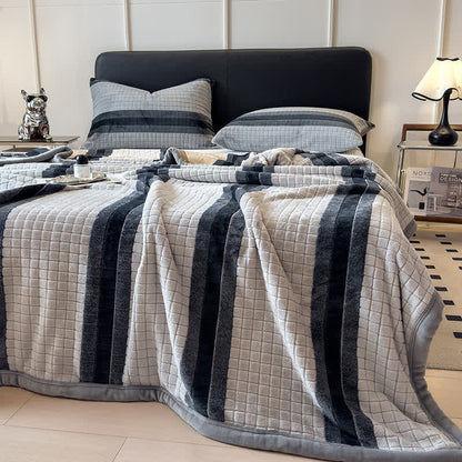 Geometric Grid Stripe Soft Throw Blanket - image 55