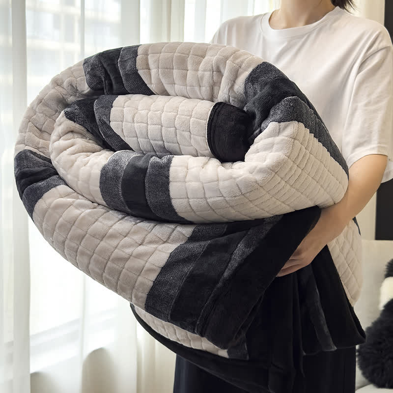 Geometric Grid Stripe Soft Throw Blanket - White - 79" x 91" - image 0
