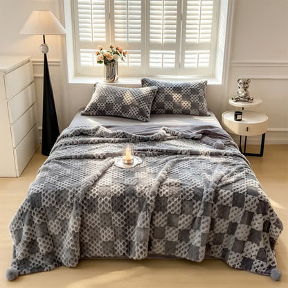 Checkered Grid Reversible Throw Blanket - image 12