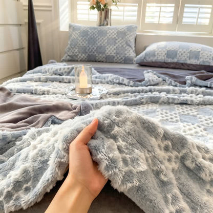 Checkered Grid Reversible Throw Blanket - image 32