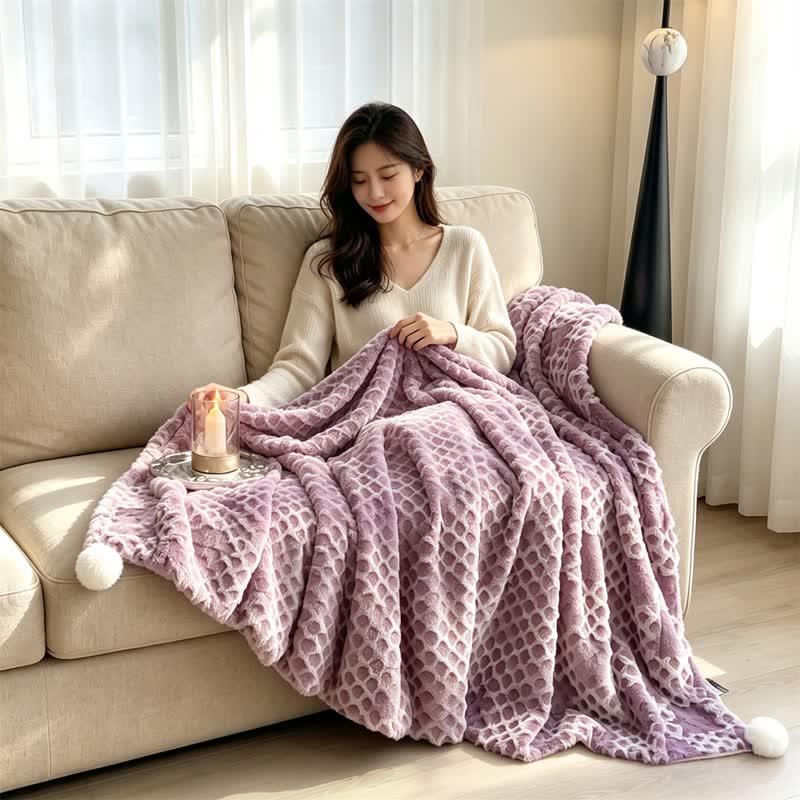 Checkered Grid Reversible Throw Blanket - image 40