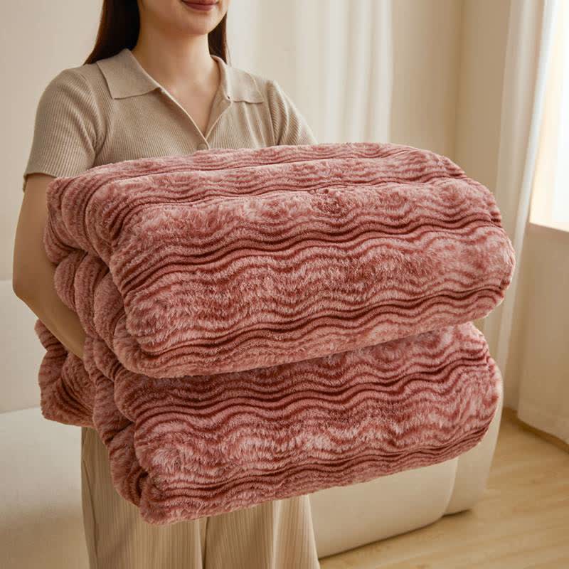 Soft Plush Wavy Fluffy Blanket - Red - 79" x 91" - image 0